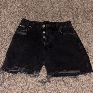 H&M Black Frayed Jean Shorts